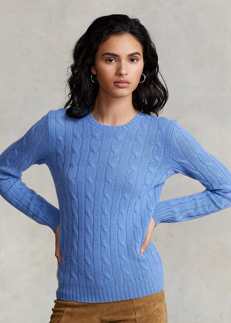 Sueter Polo Ralph Lauren Mujer Cable-Knit Cashmere Jumper Chile Azules FEIYC-5692